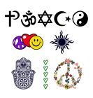 10 x Hippie Temporary Tattoo Lasts 1 week harmony Peace love happiness hamsa
