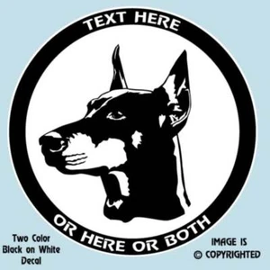 DOBERMAN PINSCHER DOG PERSONALIZED 2 COLOR DECAL / STICKER- #D045 - Picture 1 of 1