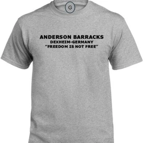 ANDERSON BARRACKS* DEXHEIM-GERMANY* FREEDOM* INDIVIDUAL BASE PT SHIRT - Picture 1 of 10