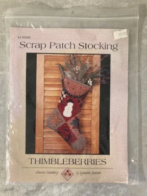 Thimbleberries Stocking Pattern Scrap Patch Sewing LJ92245 Lynette Jensen NEW - Image 1 of 3