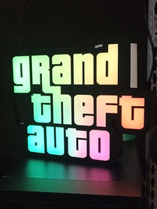 Caja de luz automática Grand Theft | Iluminación RGB | Configuración de juego | Decoración GTA - Imagen 1 de 5