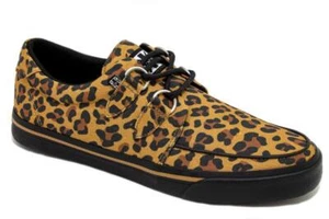 T.U.K. Sneaker A9602 2 Rings VLK D Ring Creeper Sneaker Tan Leopard Canvas - Picture 1 of 18
