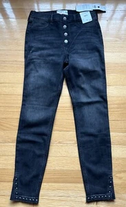 Abercrombie kids High-rise Jean Leggings Pull On Jeans Black Size 15/16 NWT - Picture 1 of 8