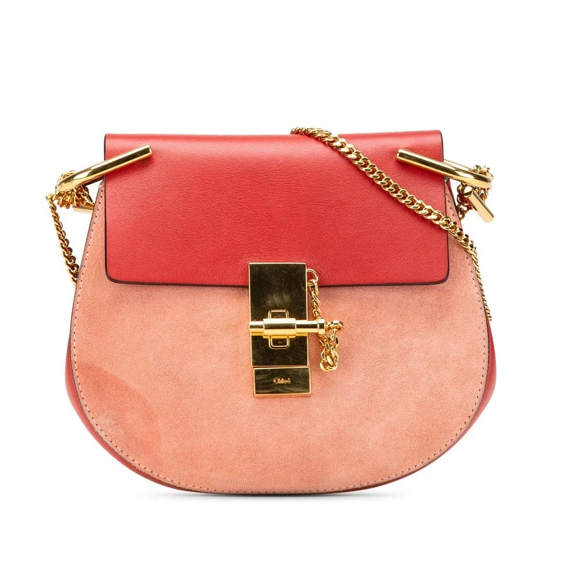 Bolso de hombro Chloe Drew rojo rosa cuero sudadera para mujer Foto 1 de 4
