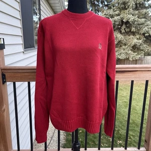 Vintage 90’s Tommy Hilfiger Men’s Size Med Crested Red Knit Cotton Sweater - Bild 1 von 10