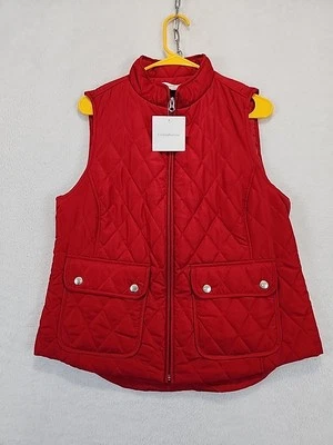 Croft & Barrow Mujer M Chaleco Acolchado Rojo Suave Informal y Elegante Gorpcore Comodidad Foto 1 de 4