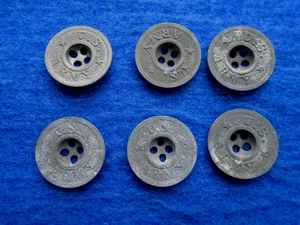 6 X GENUINE WWII US ARMY METAL BATTLEDRESS BUTTONS - Picture 1 of 2