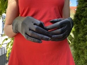 Elegante Lederhandschuhe Damen schwarz 6,5 - Bild 1 von 10