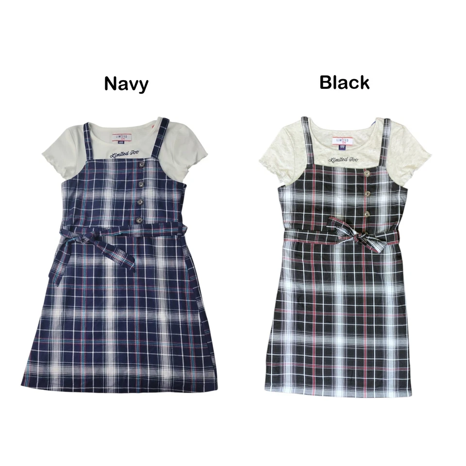 Limited Too Girls Two-Piece Plaid Jumper Dress & Shirt Set - Image 1 of 1