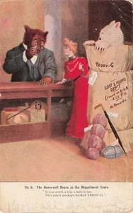 Roosevelt Bears Kaufhaus anthropomorpher gekleideter Teddy 1907 Postkarte - Bild 1 von 2
