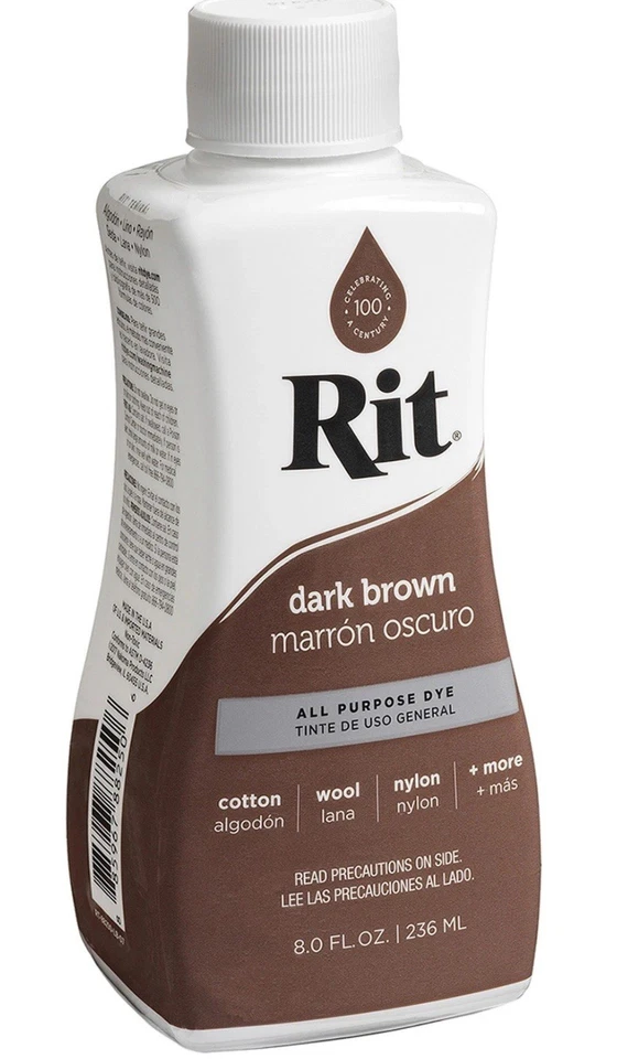 4 PACK Rit All-Purpose Liquid Dye, DARK BROWN - 8 fl oz each - Image 1 of 1