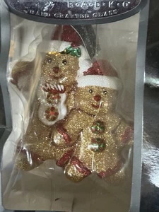 Christopher Radko Celebrations Glas Weihnachtsschmuck Lebkuchen Männer - Bild 1 von 10