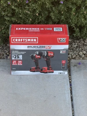 CRAFTSMAN V20 RP 2-Tool Brushless Power Tool Combo Kit – Drill + Impact (NEW) - Image 1 of 4