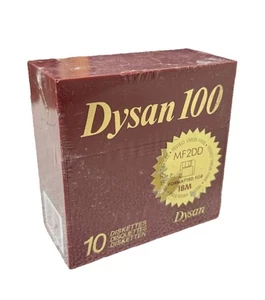 BOX 10 DISKETTES MF2DD SEALED "DYSAN 100" FORMATTED FOR IBM BRAND NEW - Picture 1 of 3
