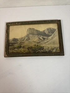 Litografía vintage 1929 J. F. Gandara impresión paisaje desierto enmarcado 11X7 - Imagen 1 de 20