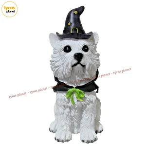 Halloween Terrier in Wizard Hat and Cape Realistic Dog Figure 12 inch NEW w Tag - Picture 1 of 9