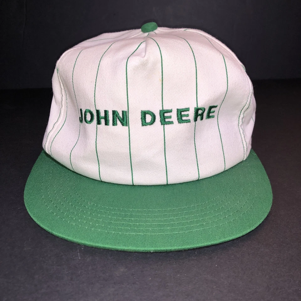 Gorra gorra vintage NOS JOHN DEERE K-Products Snapback hecha en EE. UU. a rayas Foto 1 de 4
