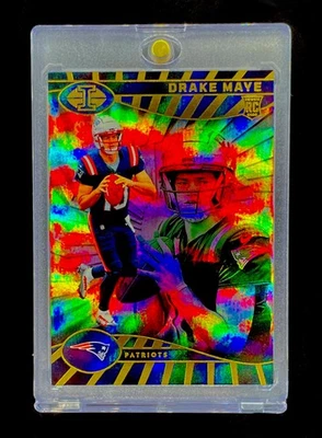 DRAKE MAYE ROOKIE BLACK REFRACTOR HOLO RAINBOW GOLD FOIL Base Panini - PATRIOTS - Image 1 of 4