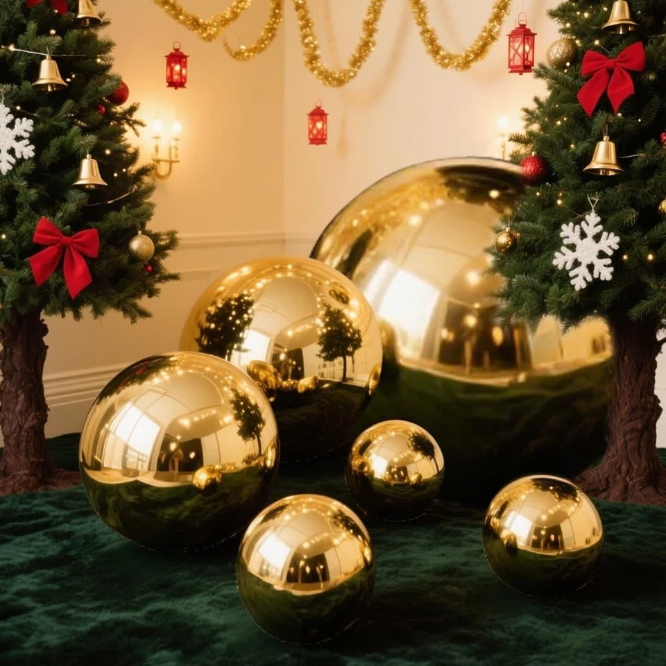 Bola de discoteca inflável dourada estoque EUA 6 peças hermética grandes bolas brilhantes - Imagem 1 de 4