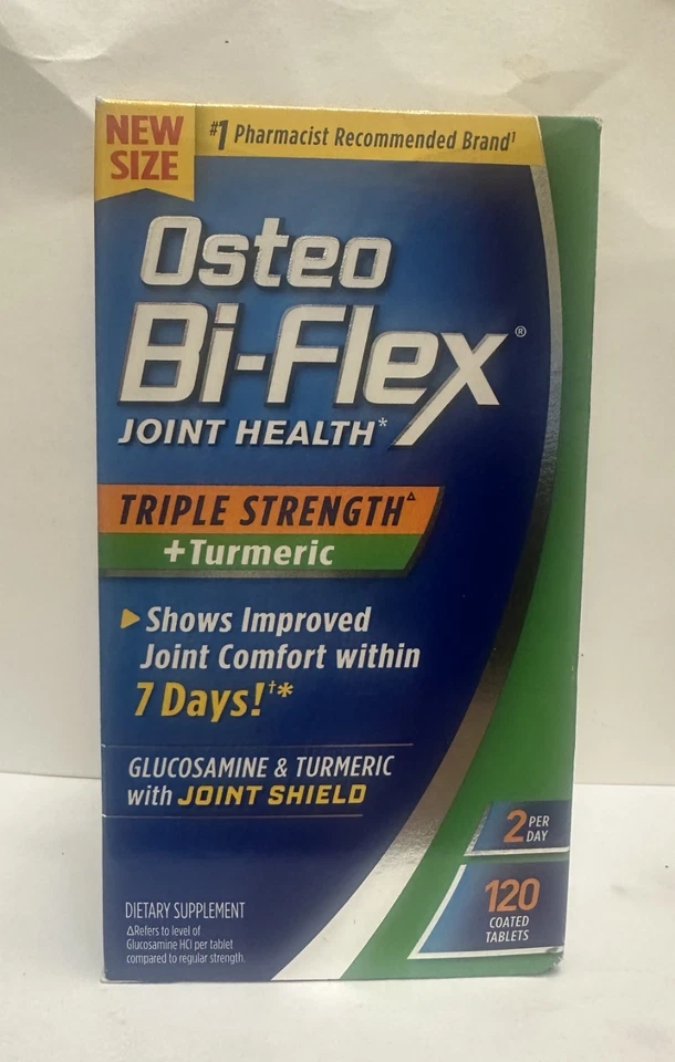 Osteo Bi-Flex Articulación Triple Fuerza + Cúrcuma, 120 Comprimidos Recubiertos, Exp: 02/26 Foto 1 de 1