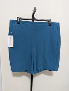 Athleta Womens Plus Cosmic Bermuda Teal Blue Breathable Stretch Shorts Sz 20 $79 - Imagen 1 de 13