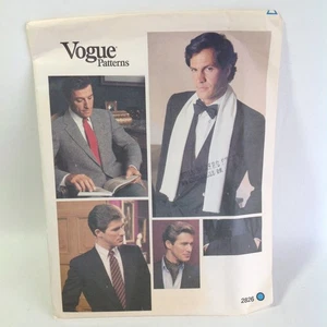 Vogue 2826 Sewing Pattern Mens Ties Ascot Scarf Cummerbund 1983 Uncut One Size - Picture 1 of 14