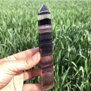 0.41LB Natural Rainbow Fluorite Obelisk Quartz Crystal Wand gift XA5961-05-A - Picture 1 of 18