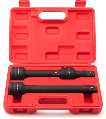 3 PC 3/4" INCH DR DRIVE EXTENSION BAR SET FOR AIR IMPACT WRENCH TOOL WITH CASE - Image 1 of 3
