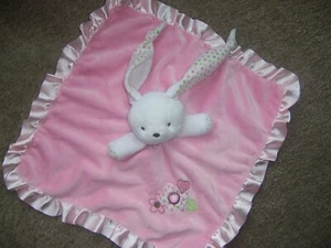 just one year Pink Bunny Lovey Baby Security Blanket Plush boxtu - Picture 1 of 2