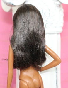 Nude AA Mbili Barbie Model Muse Brown Eyes Long Silky Black Hair DBox4 OOAK - Picture 1 of 13
