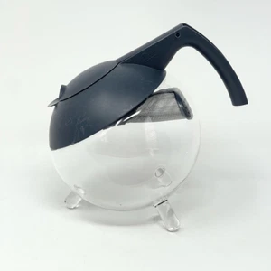 Jenaer Jena Glas GLOBO Tilting Glass Teapot with Lid and Infuser Gray Germany - Picture 1 of 6