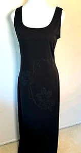 Vintage Byer Too Women's Evening Maxi Tank Dress Semi Sheer Floral Minimalist - Picture 1 of 5