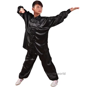 6 Colors Silk Tai chi Uniforms Wushu Martial arts Kung fu Wing Chun Suit - Picture 1 of 6