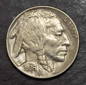 1936 Buffalo Nickel AU Lot F 443 - Picture 1 of 2