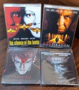The Silence of the Lambs+ Red Dragon +Hannibal 4K+Hannibal Rising (Blu-ray)-NEW! - Imagen 1 de 16