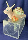 Ty Swirly Snail Beanie Baby 1999 Pink beanbag plush with tag / lucite box case