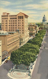 Postal roja medida vista aérea Sevilla Biltmore Havana 1953 - Imagen 1 de 2