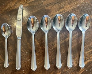 Mikasa CLASSICO Satin 18/8 Gerald Patrick Flatware 7 Pc 5 TBSP 1 tsp 1 Knife - Picture 1 of 5
