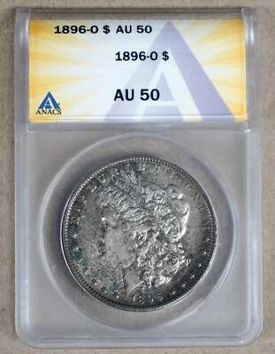 1896-O MORGAN SILVER DOLLAR ANACS AU50 7694037 - Image 1 of 4