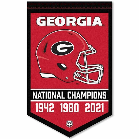 Georgia Bulldogs 3 Time Football National Champions Banner Flag Cover