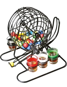 New Large Drinking Bingo Lotto Game Revolving Machine With Drinking Shot Glasses - Picture 1 of 6