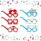 6 Pieces Nurse Eyeglasses Photo Props for Party Decorations Nurse Day Nurse