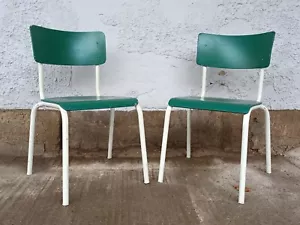 Designer Stahlrohr Stapelstuhl Esszimmerstuhl Vintage Schichtholz Stuhl 70er - Bild 1 von 15