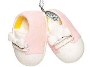 Baby Girl Personalized Ornament Babys First Christmas Ornament Baby Booties - Picture 1 of 8