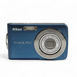 Nikon COOLPIX S210 Digital Camera Blue 8.0MP 3x Nikkor Zoom, Battery, Charger - Picture 1 of 11