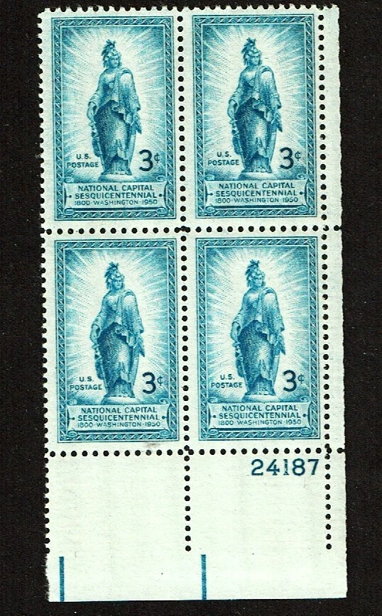 1950 U.S Commem National Capital Sesqui  3c FREEDOM Sc#989 M/NH/OG/Pristine - Image 1 of 1