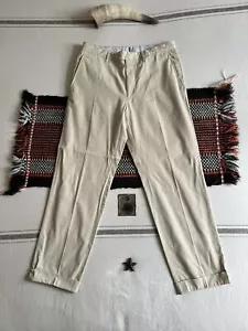 Italian Chinos 33 29 Beige EU48 Made Italy Pal Zileri Zegna Style Label Faded - Picture 1 of 13