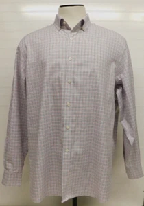 Michael Kors Mens 17.5 34/35 Non Iron Blue Red Gray Plaid Button Down Shirt - Picture 1 of 9