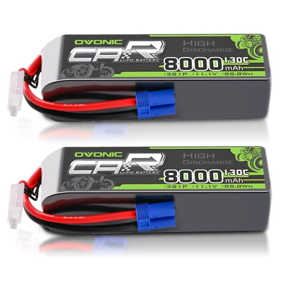 2X Batería LiPo Ovonic 11.1V 130C 8000mAh 3S con EC5 para Vehículo RC ARRMA Losi Foto 1 de 4