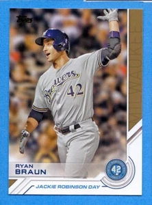 2017 Topps Jackie Robinson Day #JRD24 Ryan Braun Brewers - Picture 1 of 1